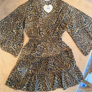 Paani Chloe Blue Cheetah Dress